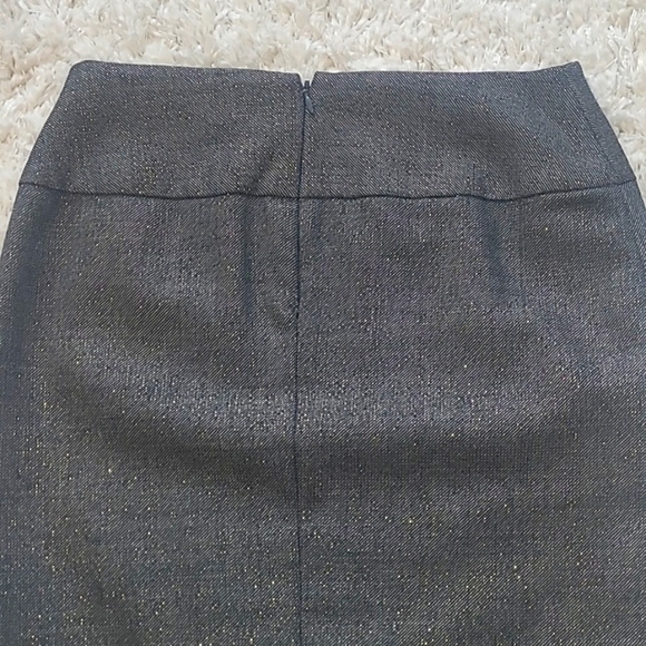 J.Crew Wool Metallic Box Pleat Pencil Skirt Women’s 0 Gray Gold - Picture 13 of 17